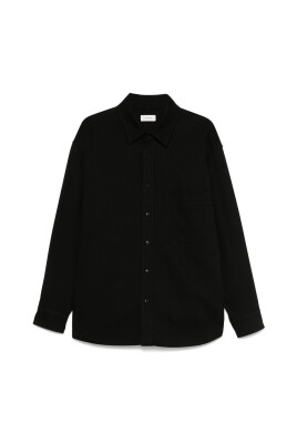 black-button-up-shirt-drop-shoulder