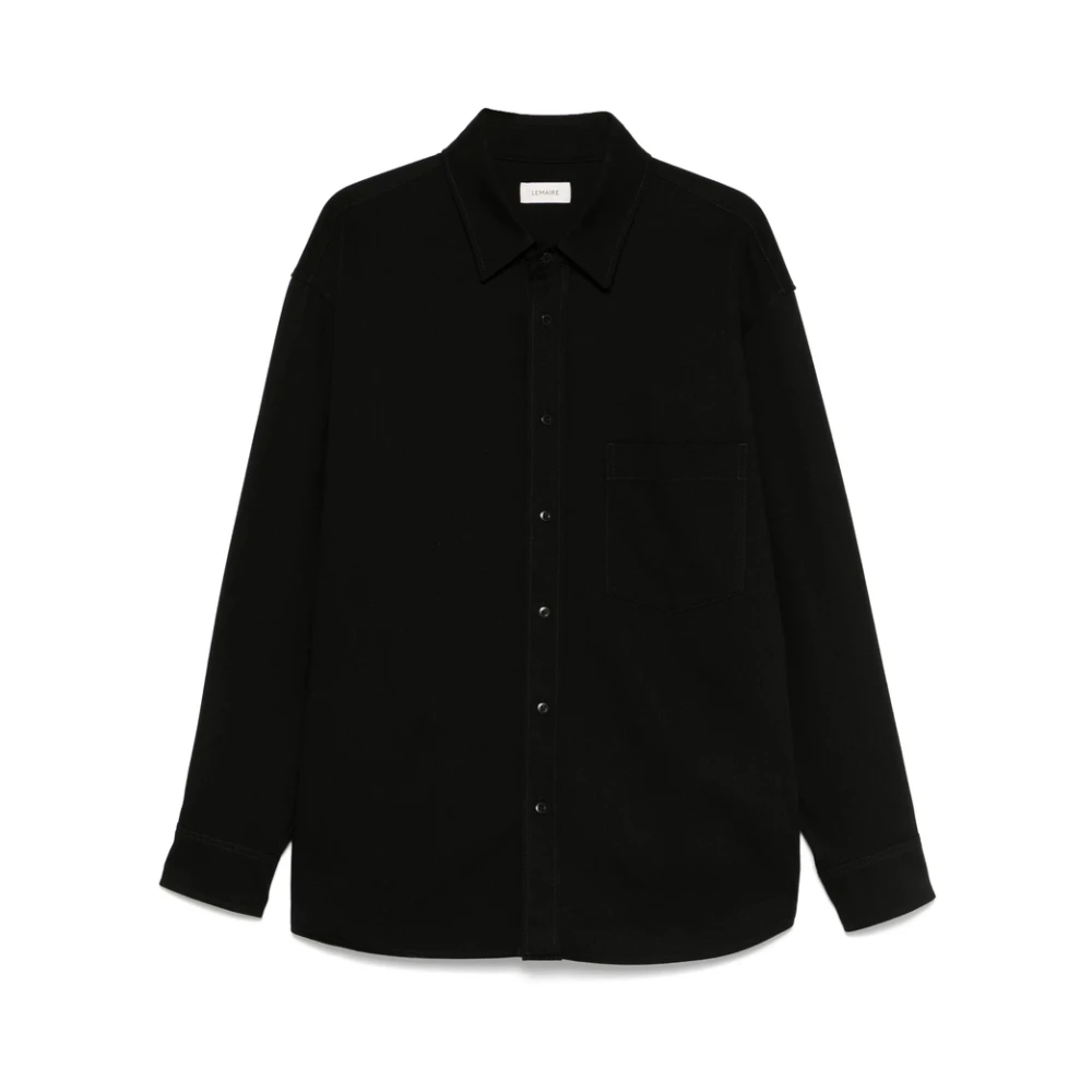Lemaire Zwarte Button-Up Shirt Drop Shoulder Black Heren