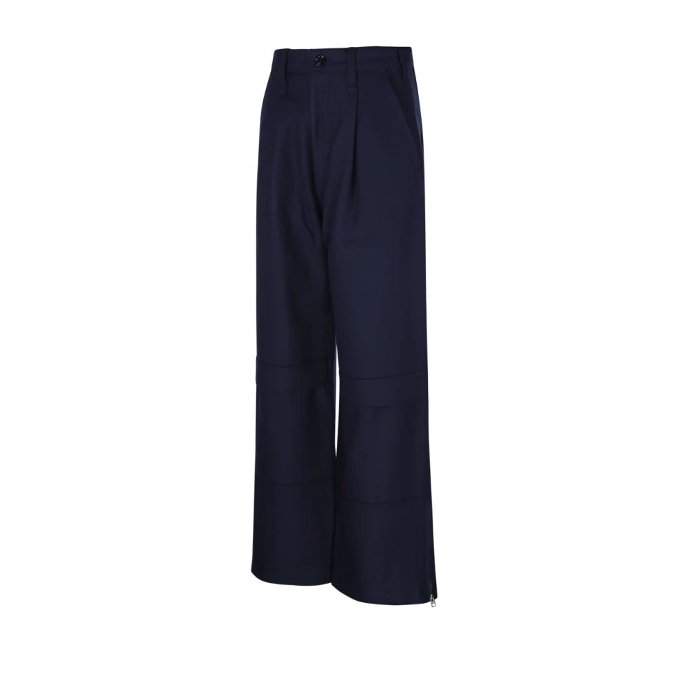 Ami Paris Navy Blue Cargo Broek Blue Dames