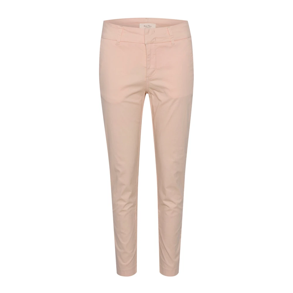 Part Two Pink Pale Blush Casual Fit Ankle Length Trousers - Female - Chinos - Xl - Trousers