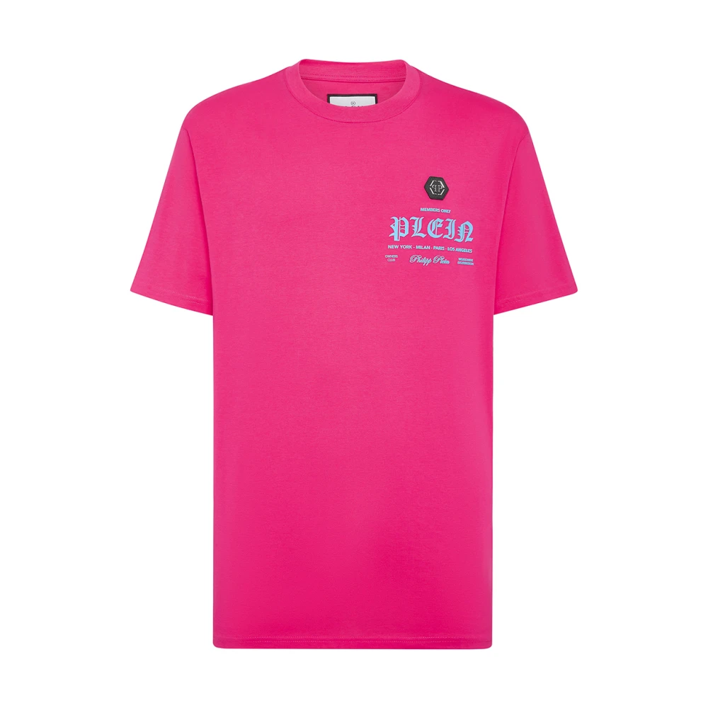 Philipp Plein Stijlvolle T-shirts voor Mannen en Vrouwen Pink Heren