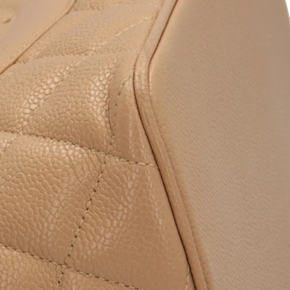 Chanel Vintage Pre-owned Leather chanel-bags Beige Dames