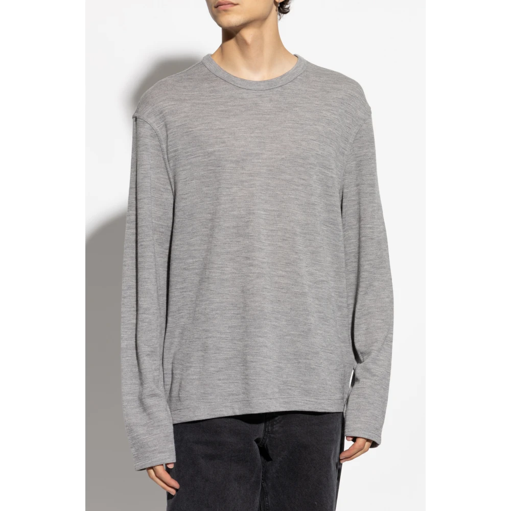 Officine Générale Lange mouwen T-shirt Benny Gray Heren