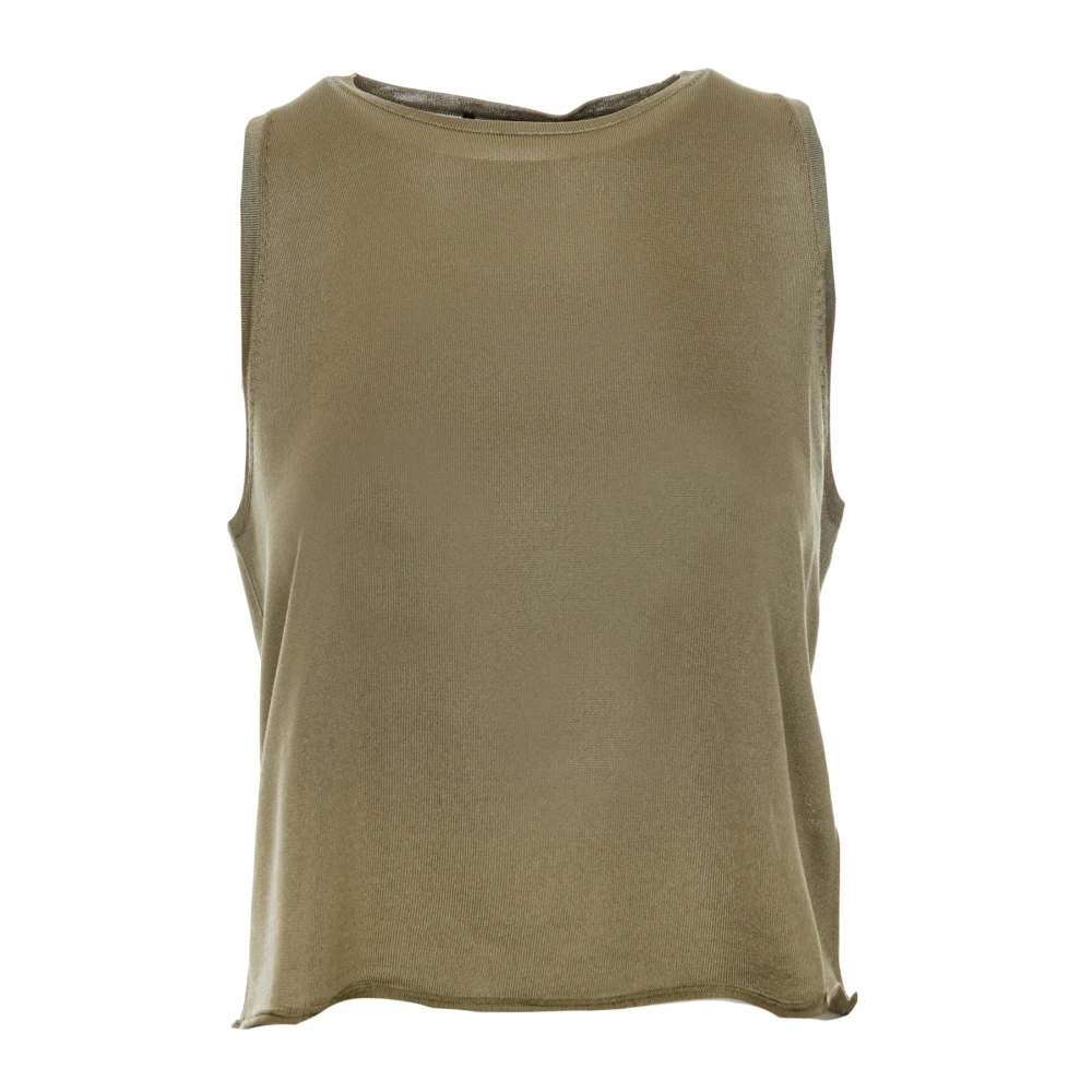 Drykorn Geribbeld Tanktop Vallie Green Dames