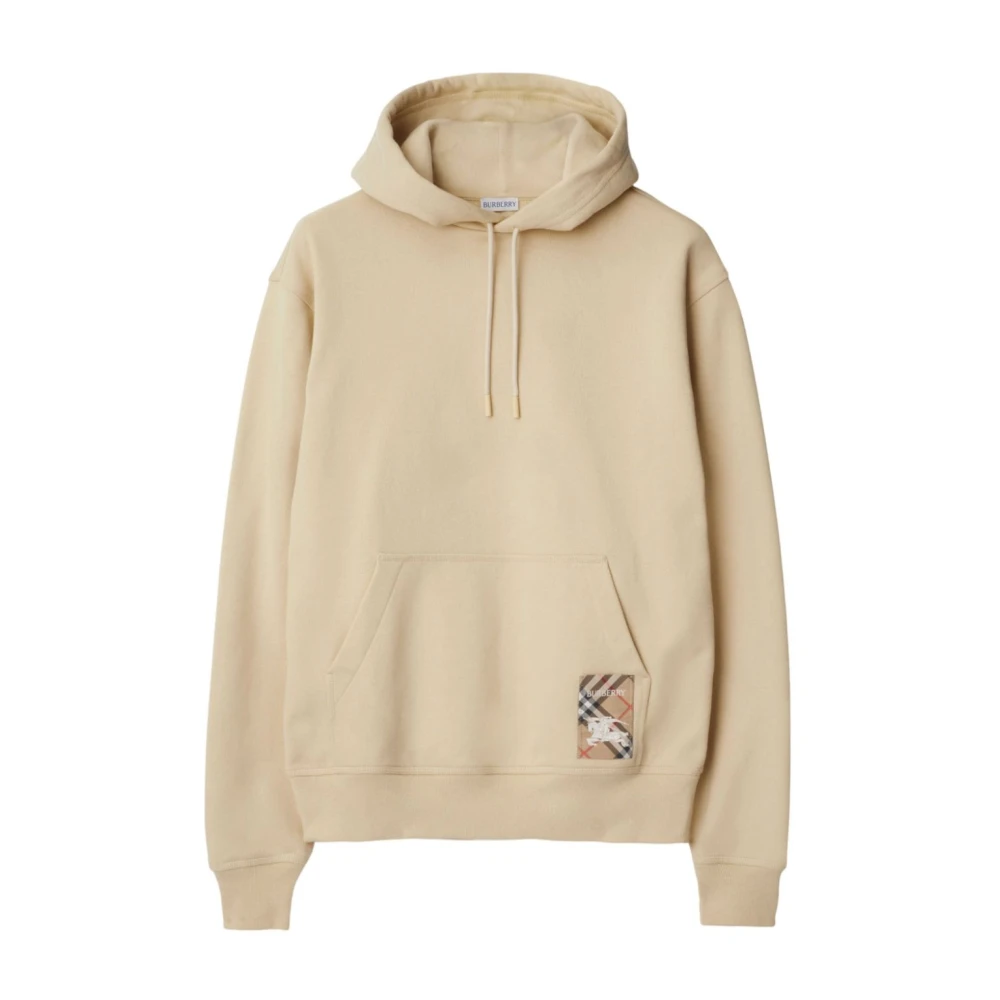 Burberry Katoenen Hoodie met Kangoeroezak Beige Heren