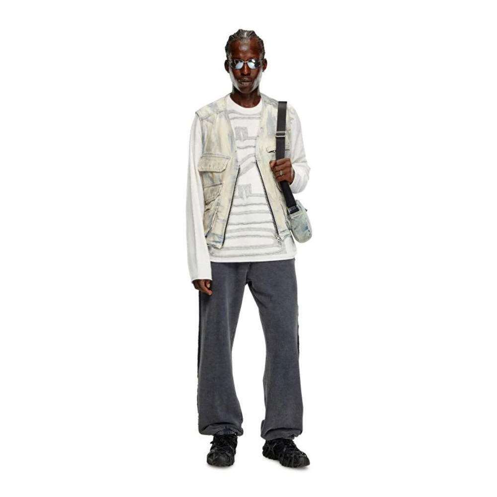Diesel Wollen trui met Super Logo peel-off White Heren