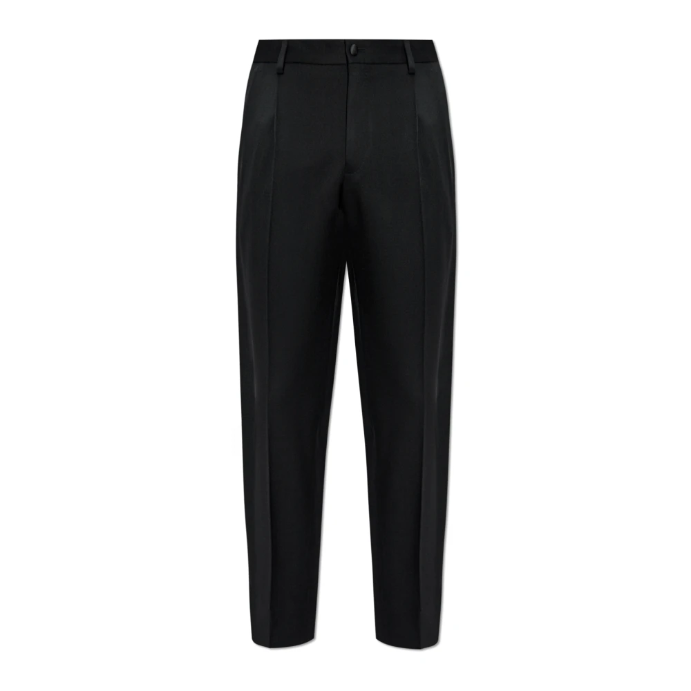 Dolce & Gabbana Men's Black Suit Trousers,, Wool Tuxedo Trousers Extra Large
