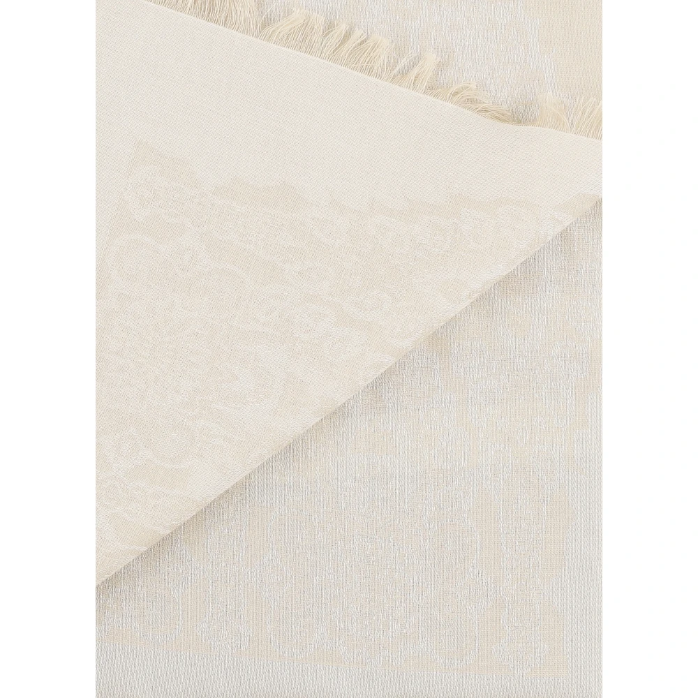 ETRO Katoenen sjaal met bloemenpatroon en franjes Beige Dames