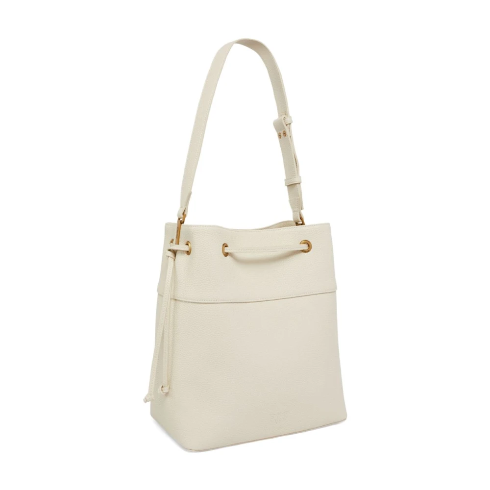 pinko Witte en Gouden Leren Handtas White Dames
