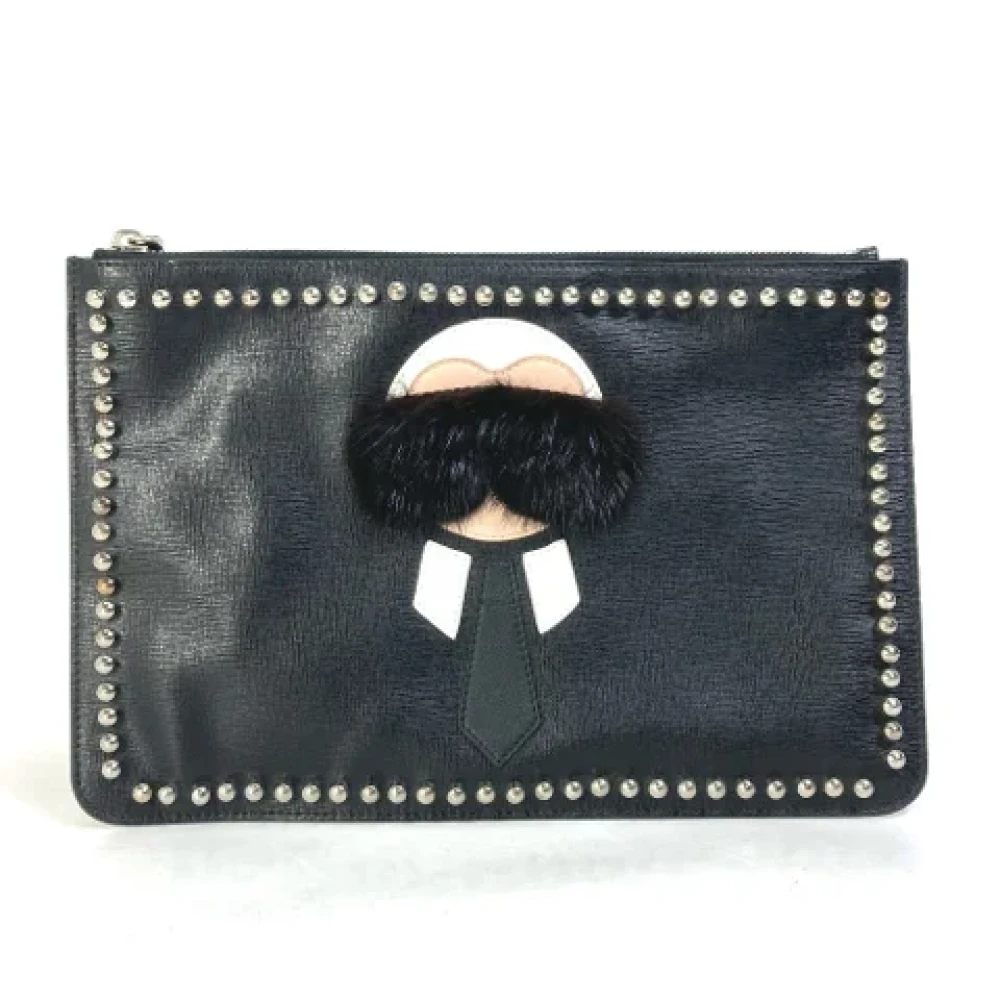 Fendi Vintage Pre-owned Fur clutches Black Dames