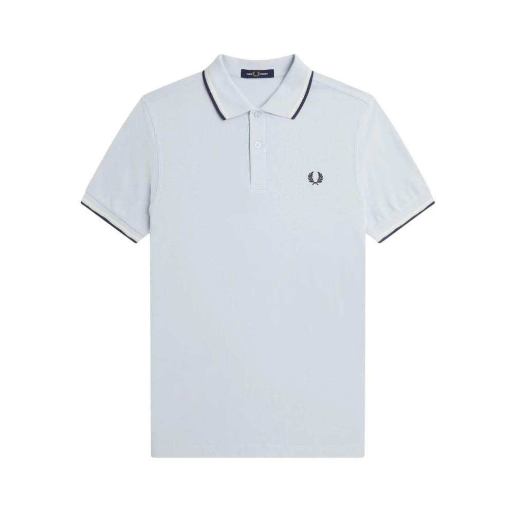 Fred Perry Grå Polo med Dubbel Rand Gray, Herr