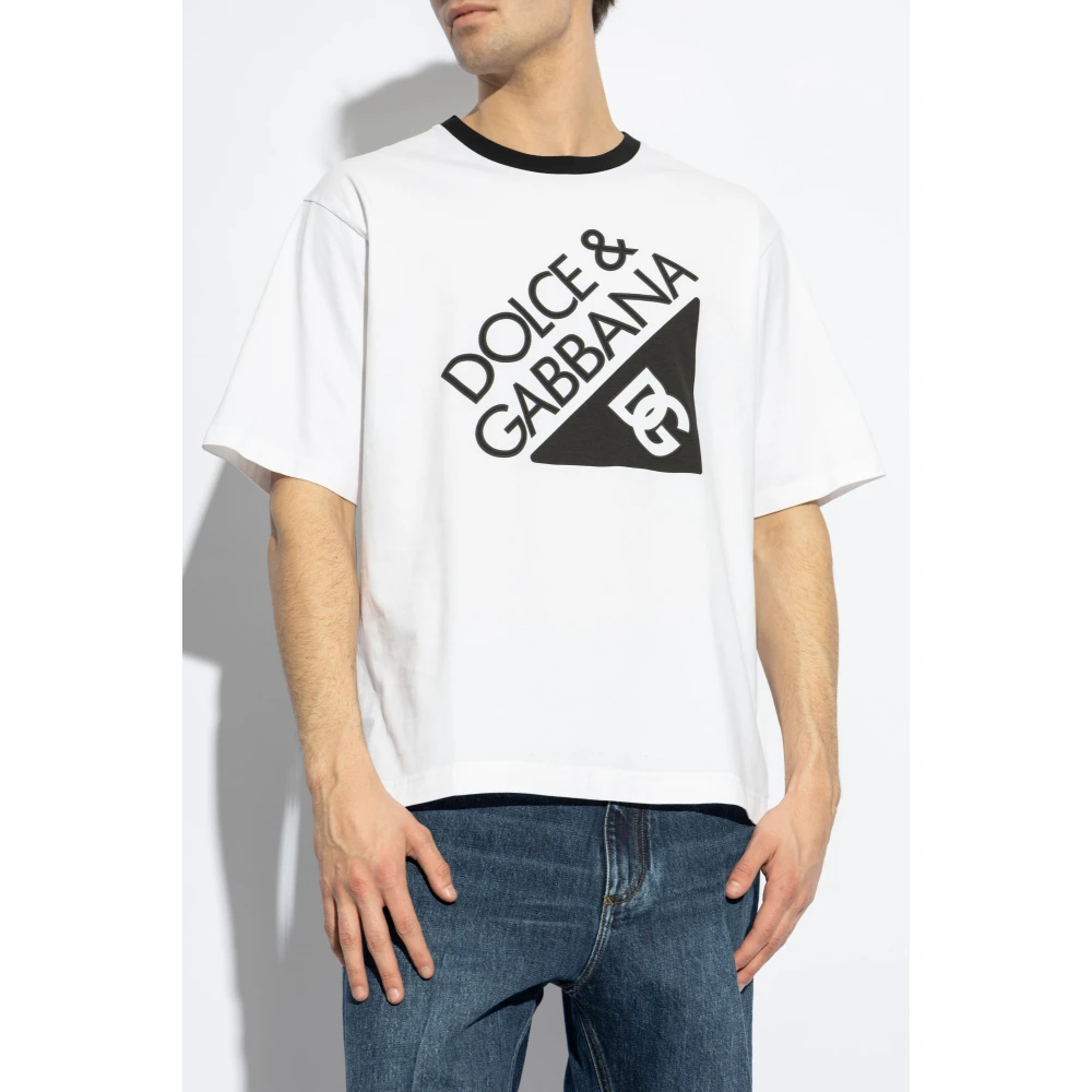 Dolce & Gabbana T-shirt met bedrukt logo White Heren