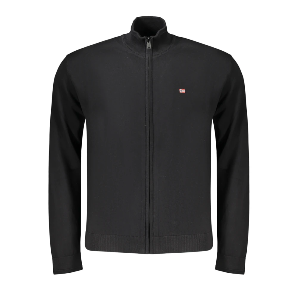 Napapijri Men's Black Zip-Throughs, S, Long-Sleeved Cardigan