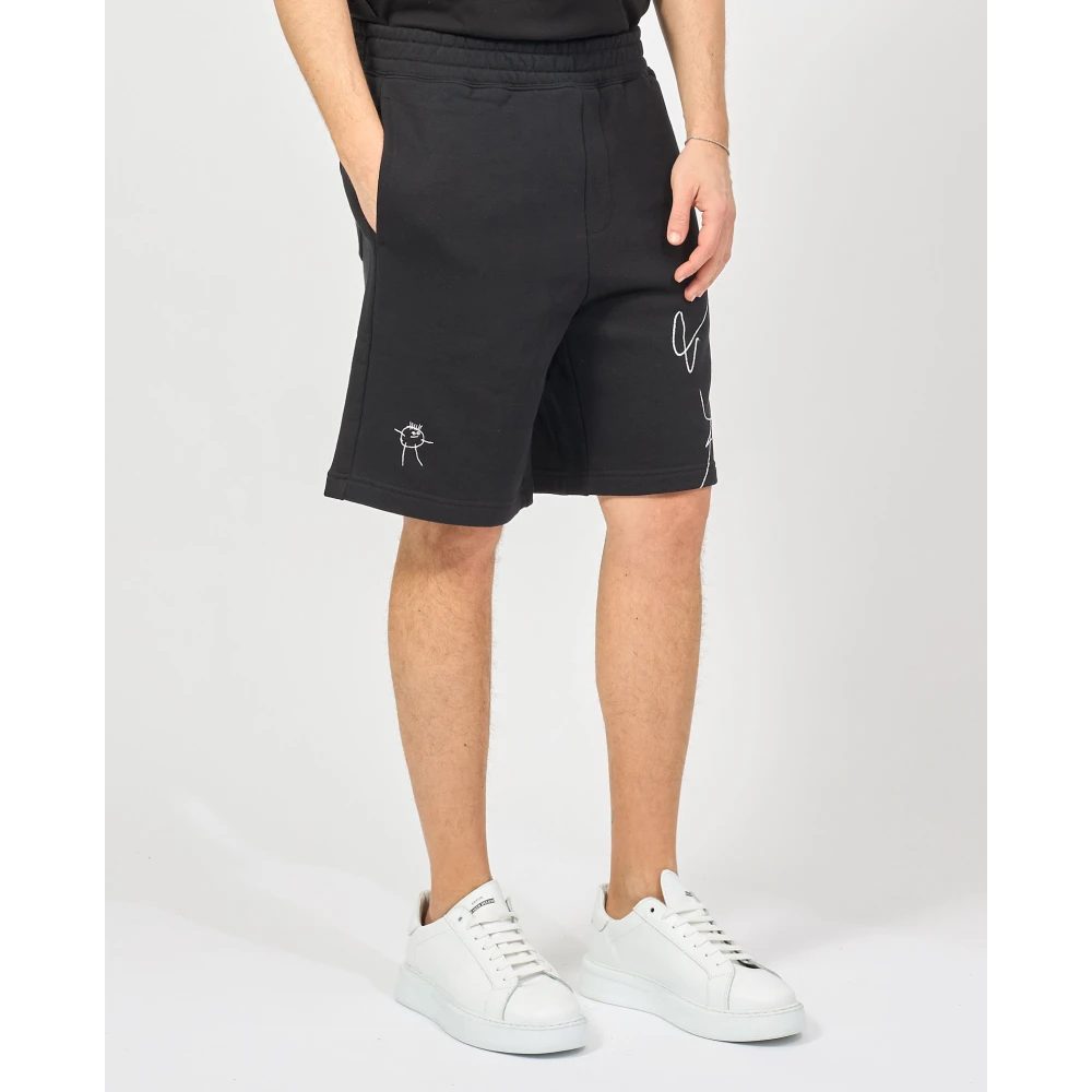 Hugo Boss Zwarte elastische taille Bermuda shorts Black Heren
