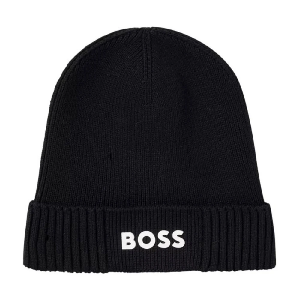 Hugo Boss Svart Stickad Mössa - Snygg Design Blue, Herr