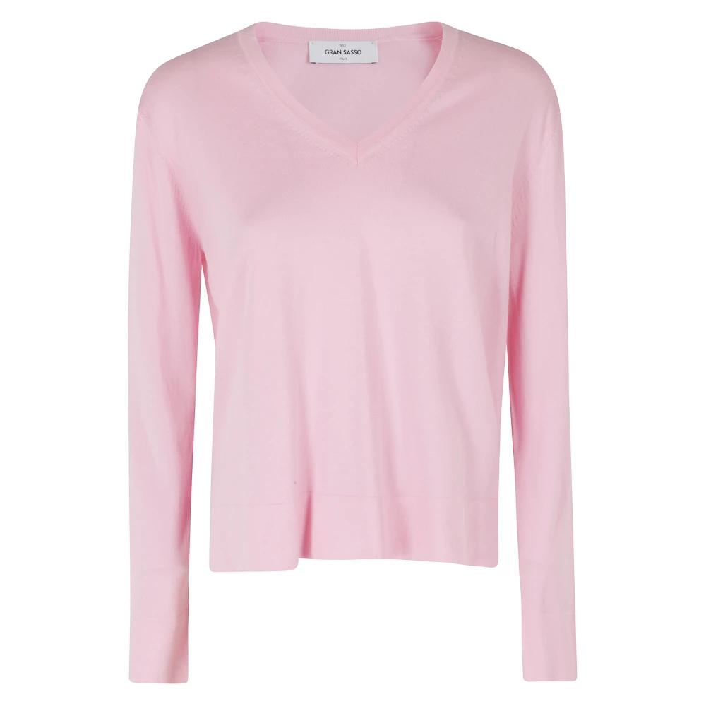 Gran Sasso Donna Rosa - Maglione Con Scollo A V - Knitwear - L