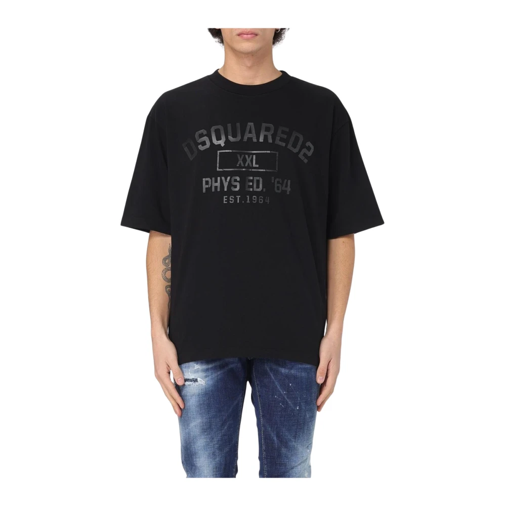 Dsquared2 Men's Black Phys Ed 64 Graphic Tee