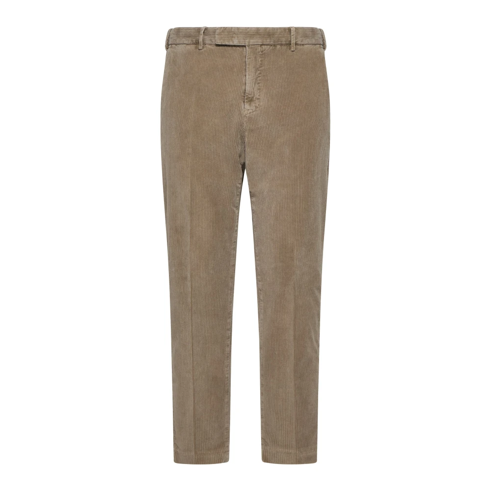 PT Torino Bruine Corduroy Broek Rechte Pijp Brown Heren