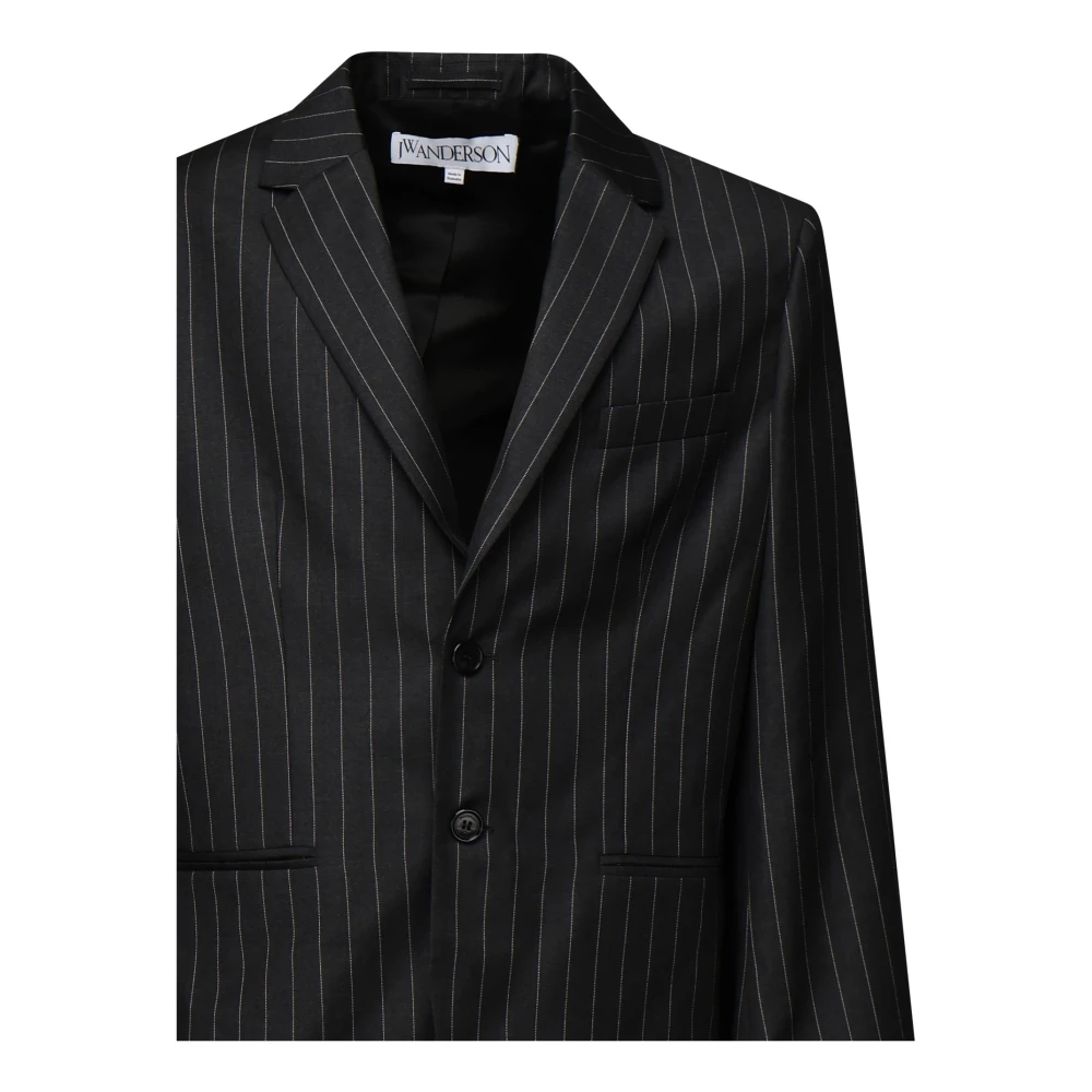 JW Anderson Grijze Gestreepte Getailleerde Blazer Jas Gray Heren