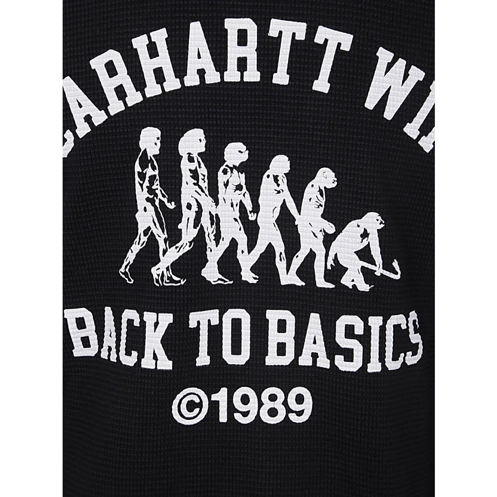 Carhartt WIP Zwart Wit Main Basics Sweatshirt Black Heren