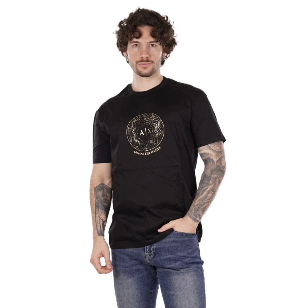 Armani Exchange Hombre Negro Camisetas, Talla: Xl