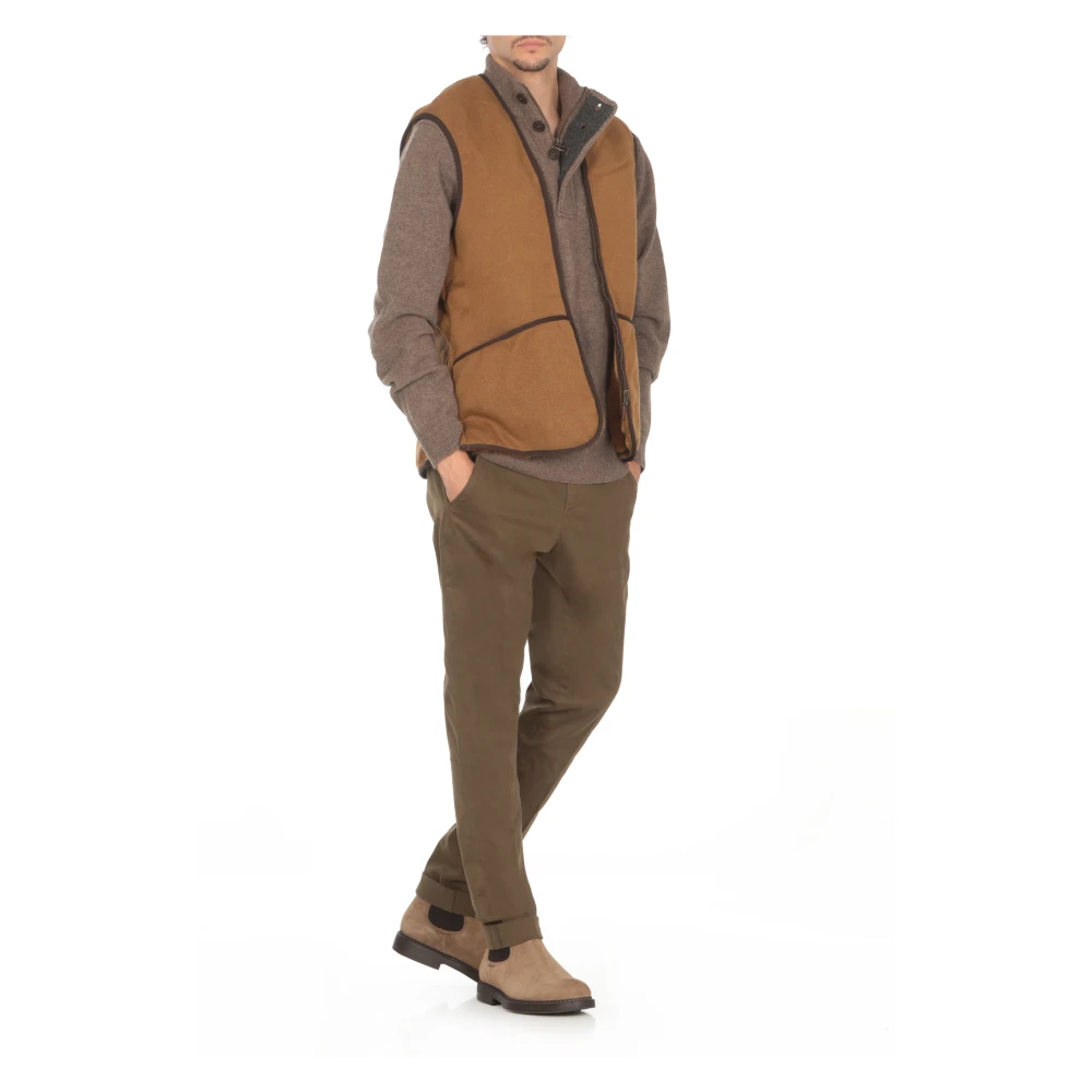 Barbour Bruine Reversible Mouwloze V-Hals Jas Brown Heren