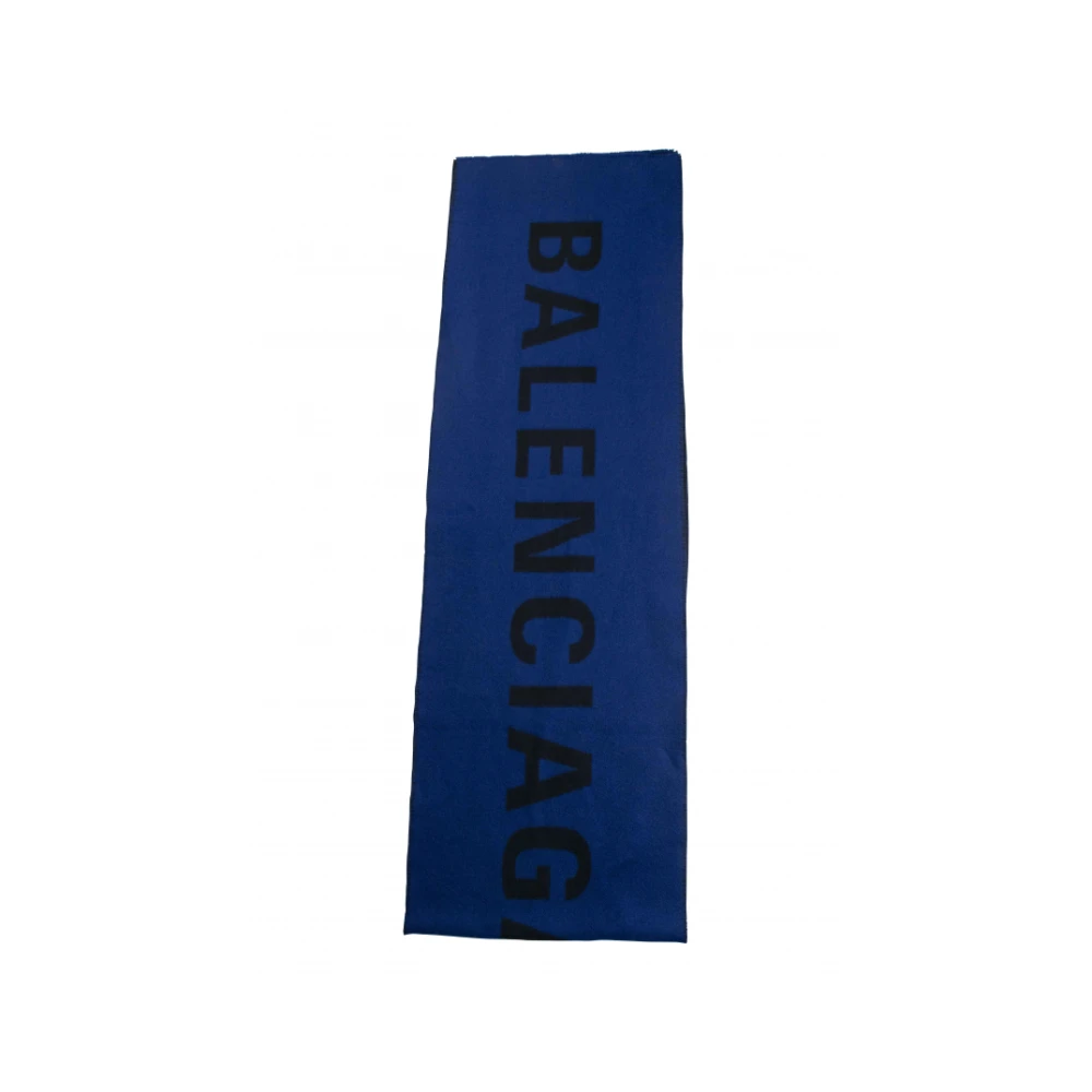 Balenciaga Tweekleurige Macro Sjaal in Zwart en Marineblauw Blue Heren