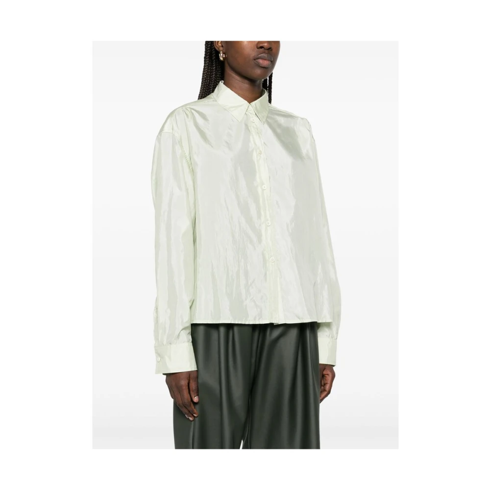 Jil Sander Groene Knoopsluiting Klassieke Kraag Overhemd Green Dames