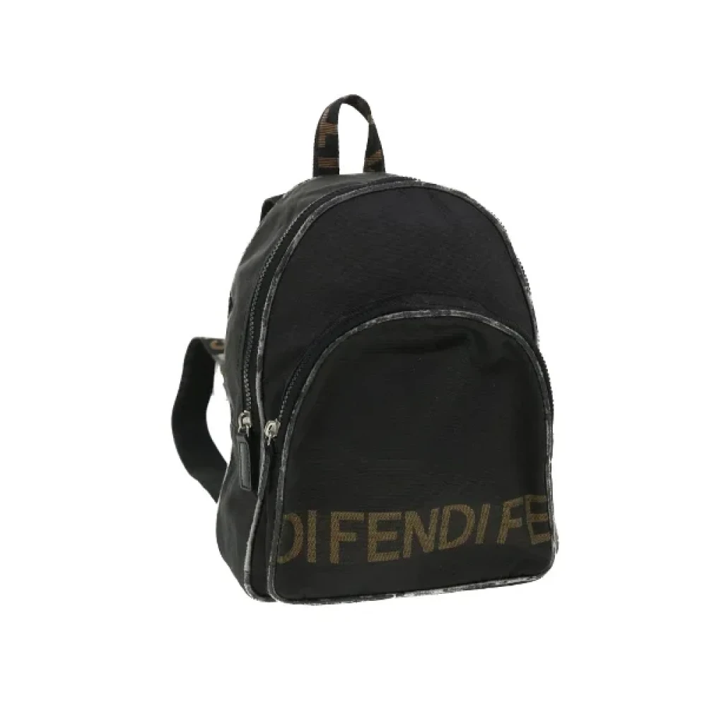 Fendi Vintage Pre-owned Nylon backpacks Black Dames