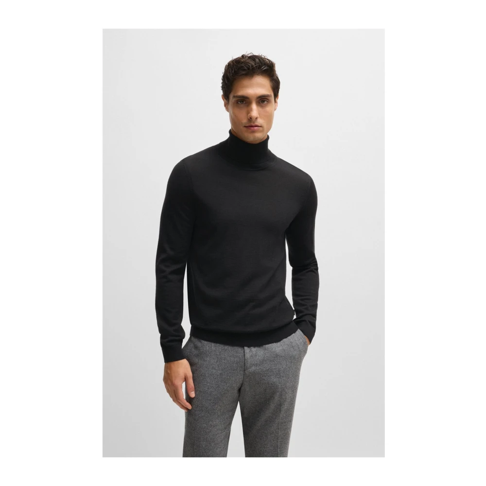Hugo Boss Wollen Coltrui Slim Fit Black Heren