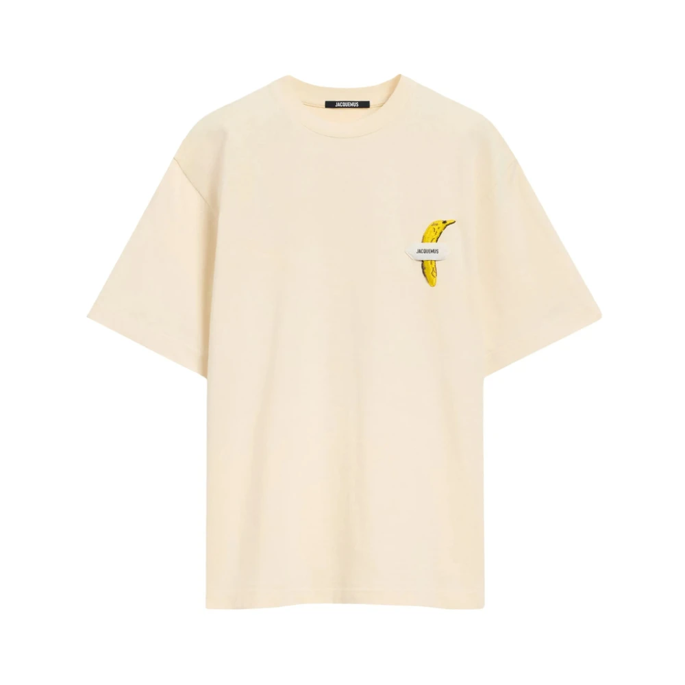 Jacquemus Off-White Crew Neck T-shirt Beige Heren
