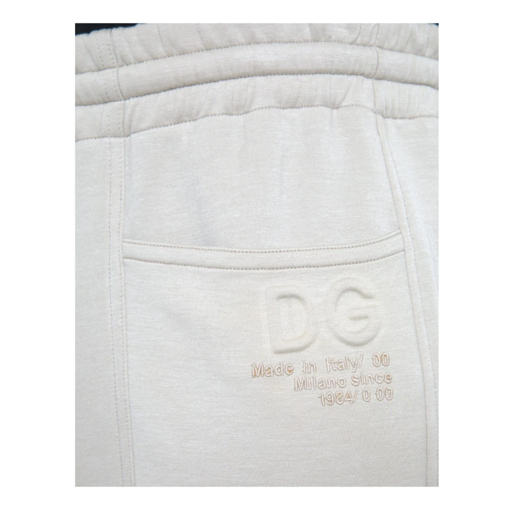 Dolce & Gabbana Off-White Cargo Jogger Sweatpants White Heren