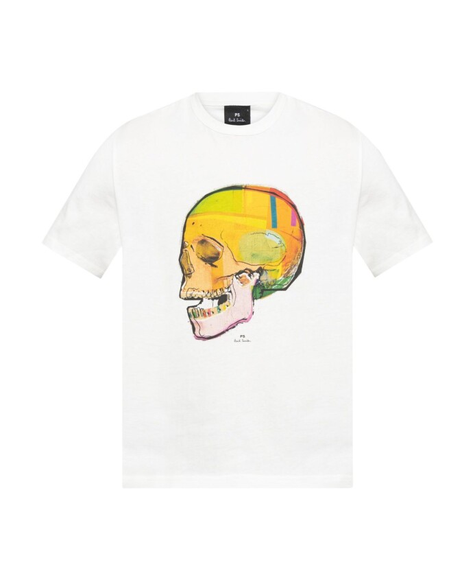 t-shirts-a-col-rond-avec-impression-de-crane