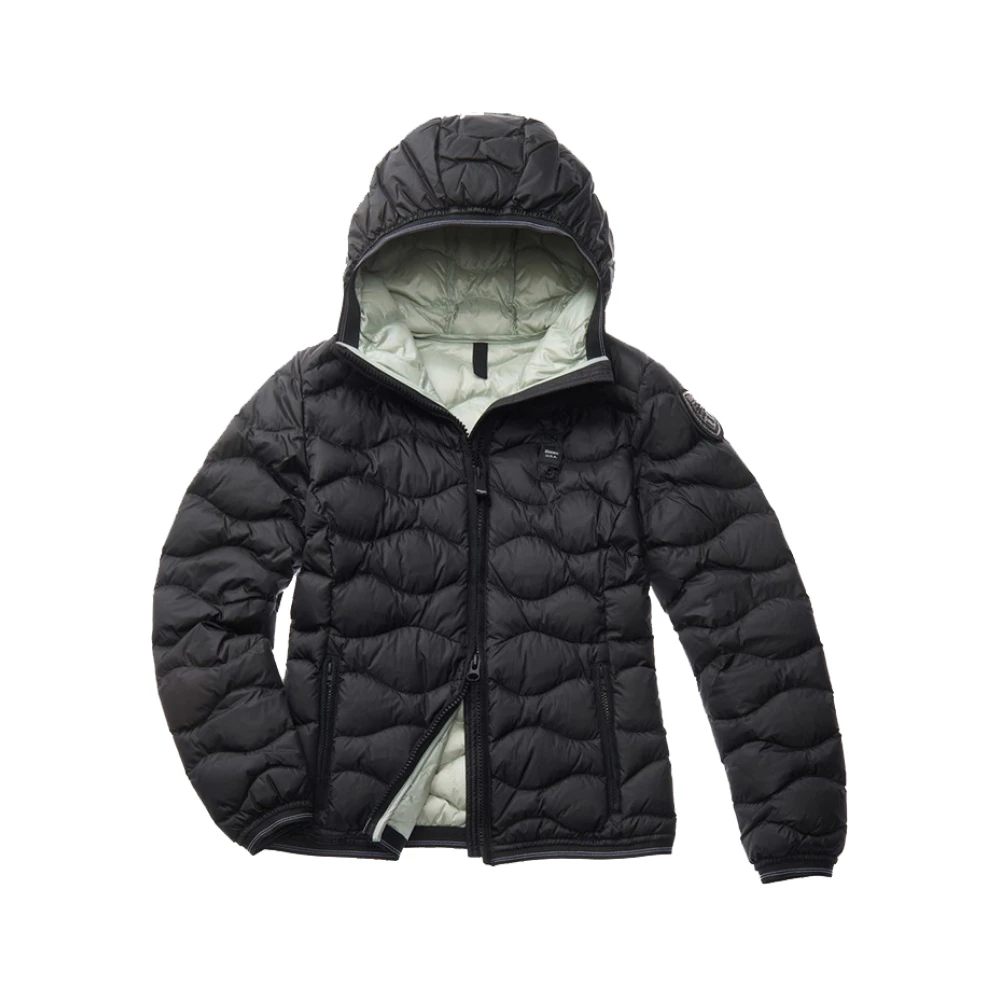 Blauer Multicolor Stijlvolle Jas voor Vrouwen Black Dames