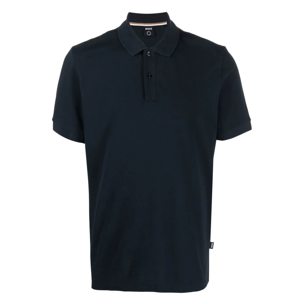 Hugo Boss Katoenen poloshirt met geborduurd logo Blue Heren