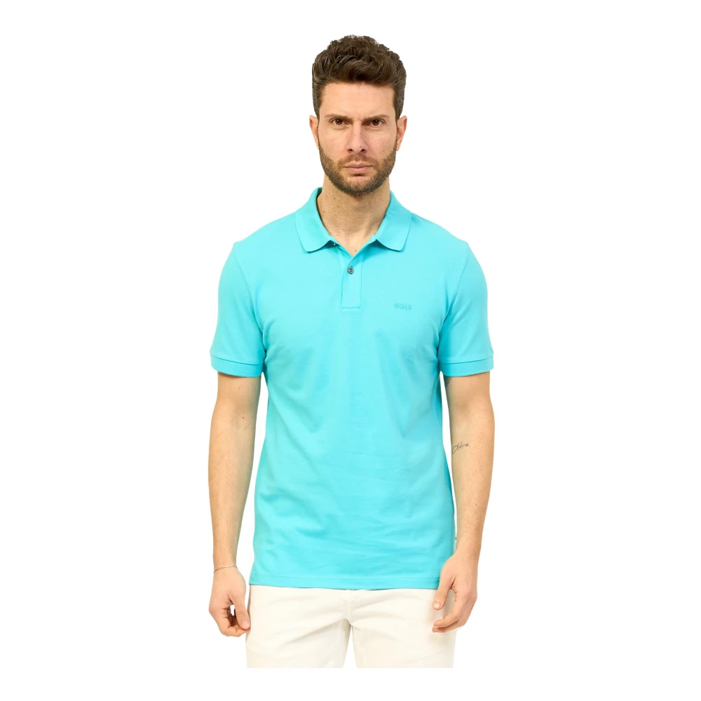 Hugo Boss Blauw Poloshirt korte mouw Blue Heren