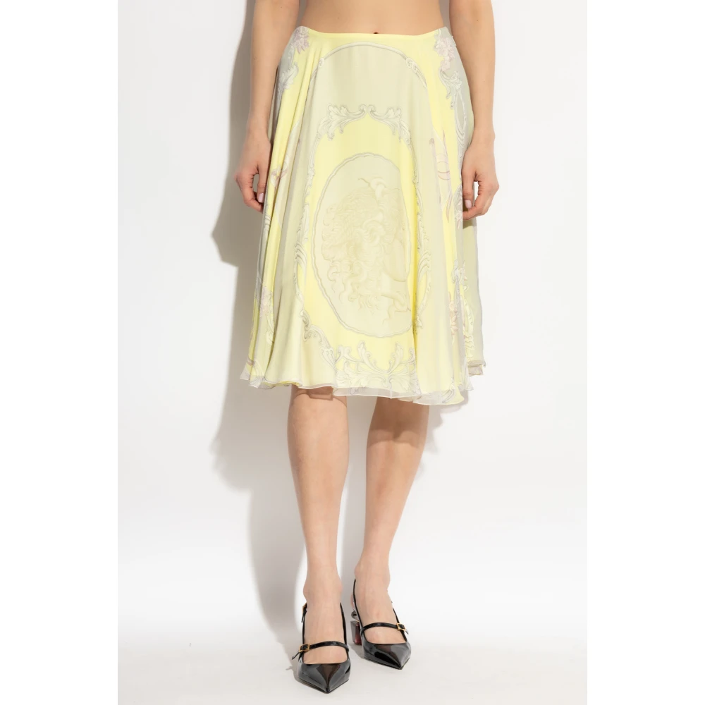 Versace Rok met Medusa Cameo-print Yellow Dames