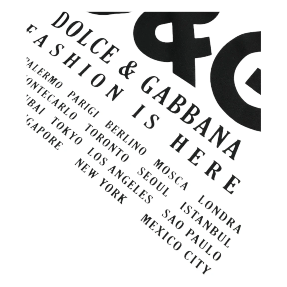 Dolce & Gabbana Wit Grafisch Print Crew Neck T-shirt White Heren