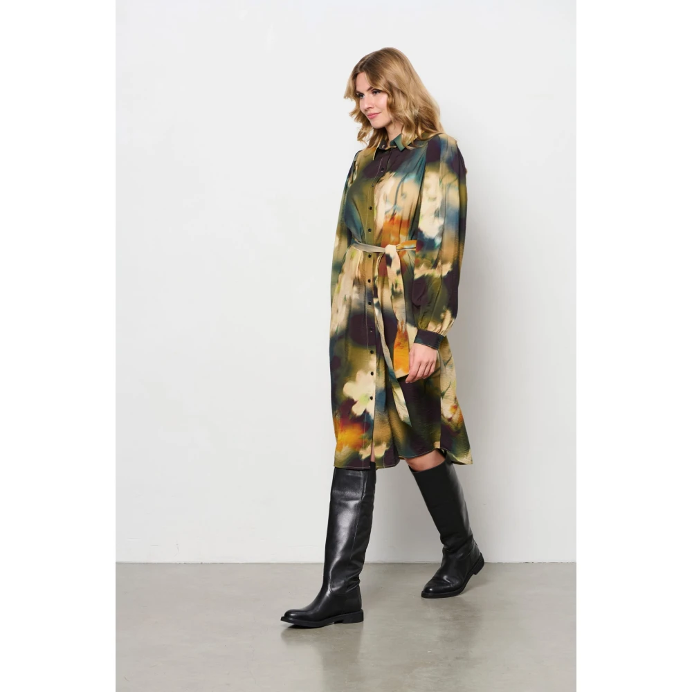 &Co Woman Zomerjurk met knoopsluiting Lichtblauw Multicolor Dames
