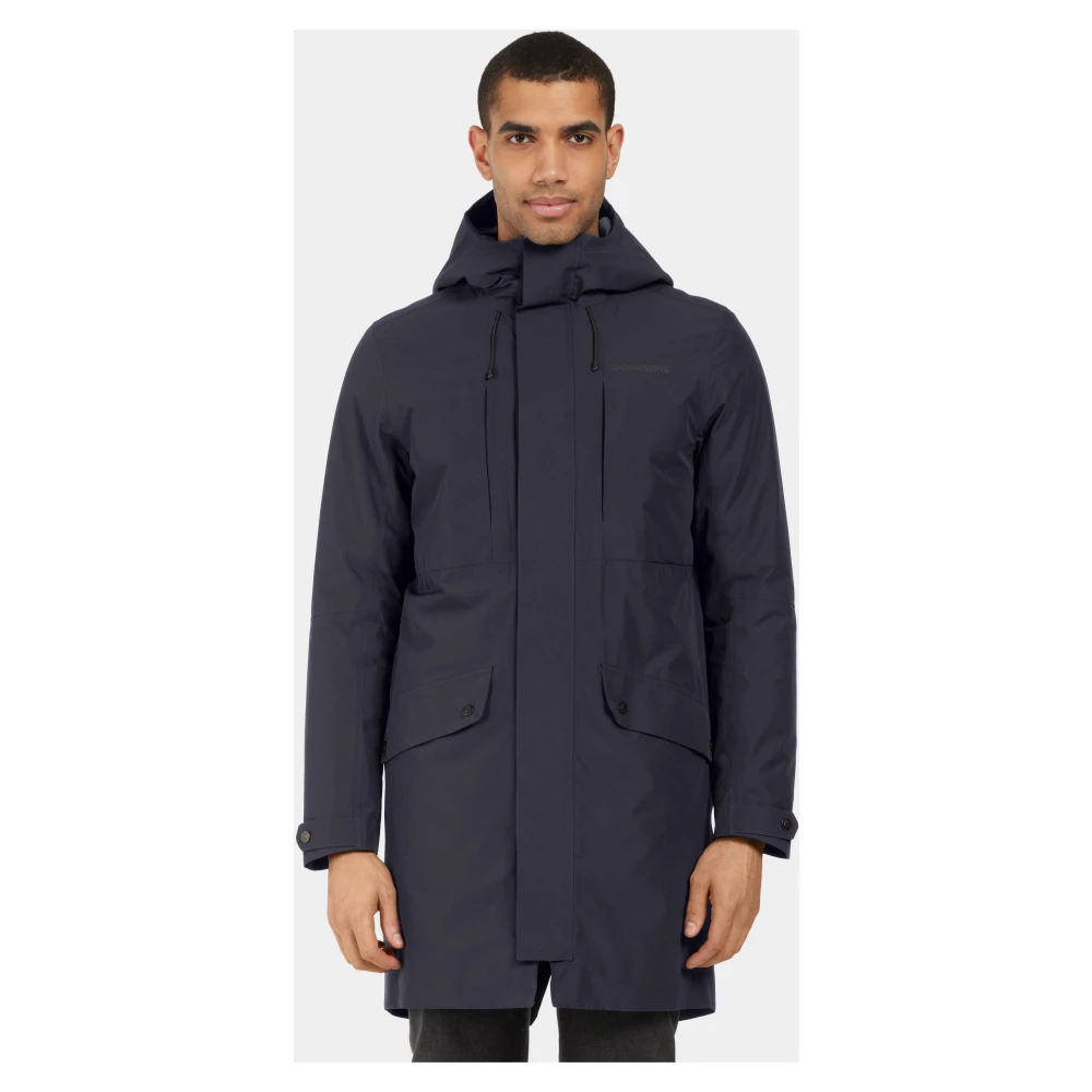 Didriksons Parka met Shawl Kraag en Zak Blue Heren