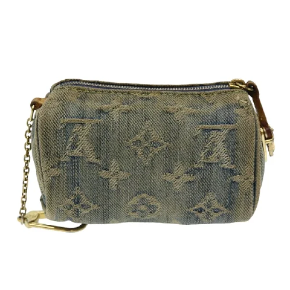 Louis Vuitton Vintage Pre-owned Denim pouches Blue Dames