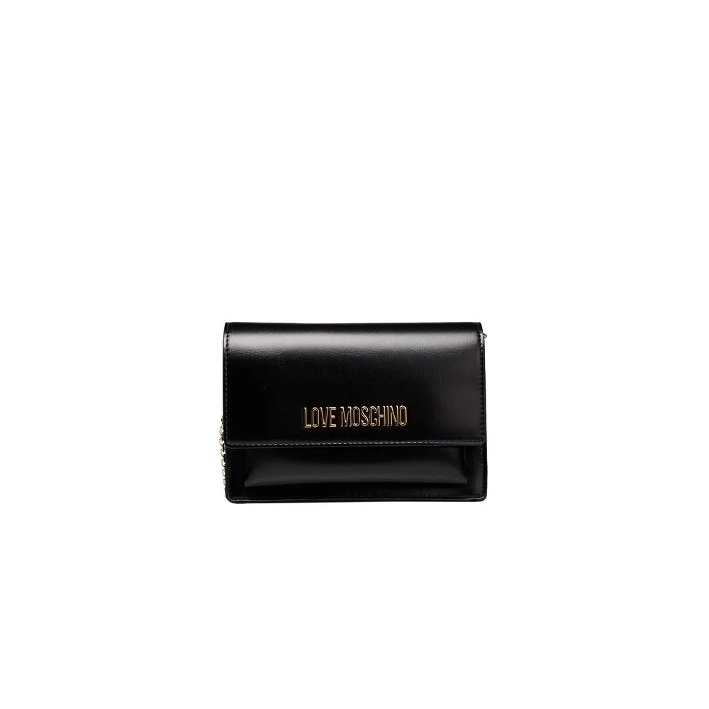 Love Moschino Zwarte Crossbody Tas met Ketting Black Dames