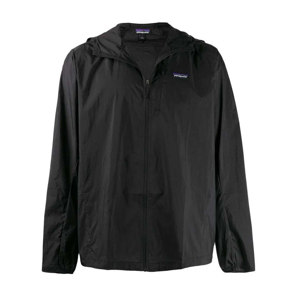 Patagonia Lichtgewicht Hoodie Jas met Logo Patch Black Heren