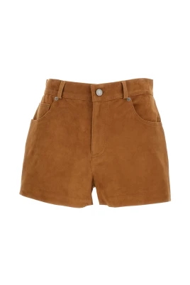 Brit High-waist Suede Shorts