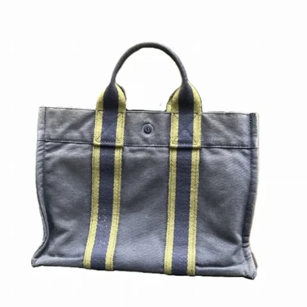 Hermès Vintage Pre-owned Canvas handbags Blue Dames