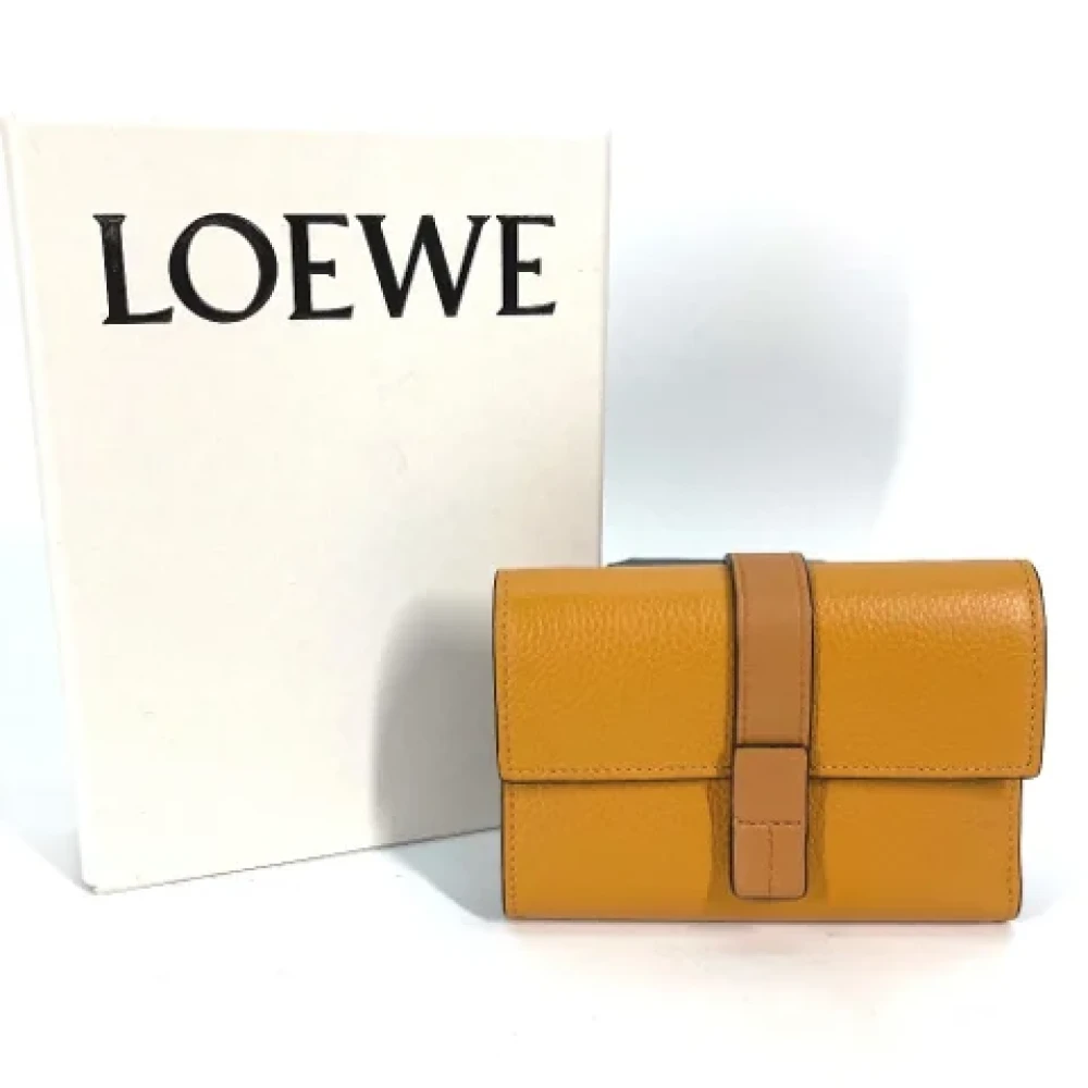 Loewe Pre-owned Leather wallets Yellow Dames