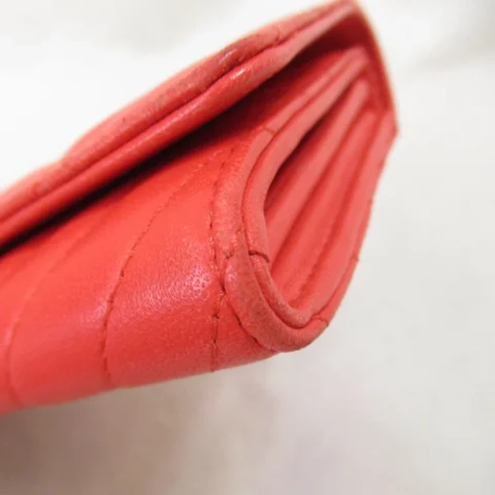 Chanel Vintage Pre-owned Leather wallets Red Dames