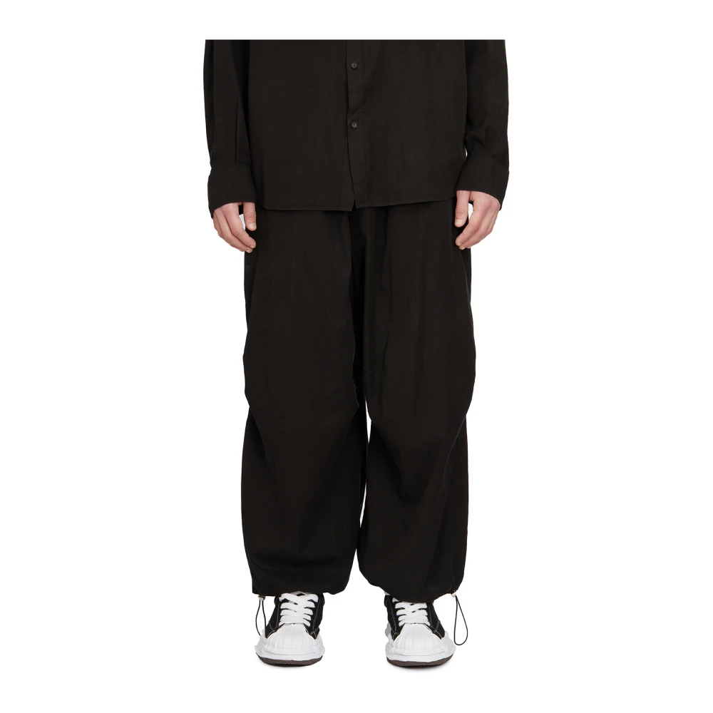 Andrea Ya aqov Wijde Cupro Katoenen Broek Black Heren