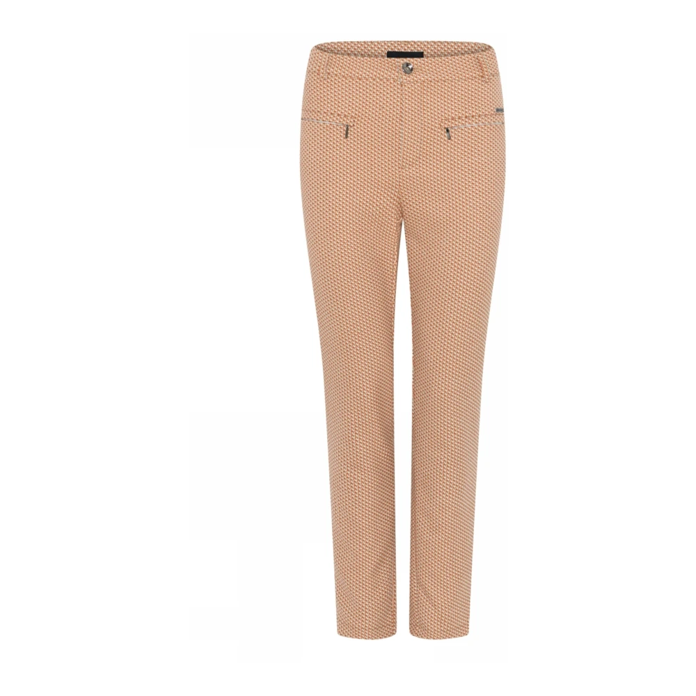 C.Ro Jacquard Zip 7 8 Broek Oranje Beige Dames