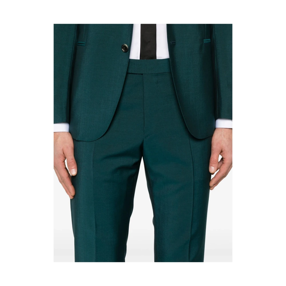 Caruso Teal Green Geknoopte Manchetten Achteruitgangen Green Heren